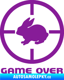 Samolepka Game over lov zajíce fialová