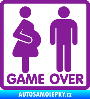 Samolepka Game over varianta jsem v tom fialová