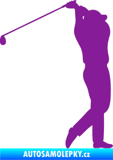 Samolepka Golfista 004 pravá fialová