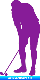 Samolepka Golfista 007 levá fialová