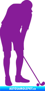 Samolepka Golfista 007 pravá fialová
