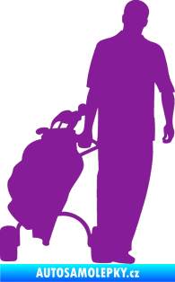 Samolepka Golfista 009 pravá fialová