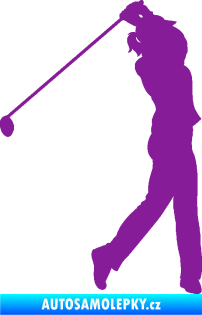 Samolepka Golfistka 013 pravá fialová