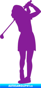 Samolepka Golfistka 014 levá fialová