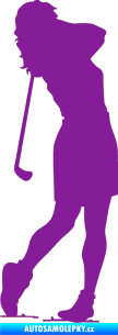 Samolepka Golfistka 015 levá fialová