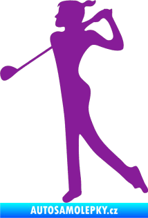 Samolepka Golfistka 016 levá fialová