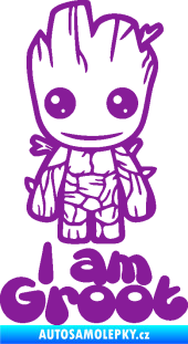 Samolepka Groot 001 levá s nápisem fialová