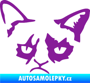 Samolepka Grumpy cat 001 levá fialová