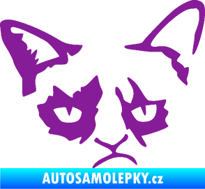 Samolepka Grumpy cat 001 pravá fialová
