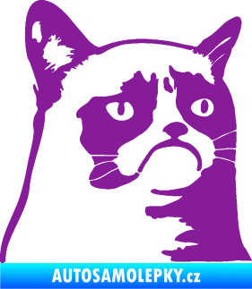 Samolepka Grumpy cat 002 pravá fialová