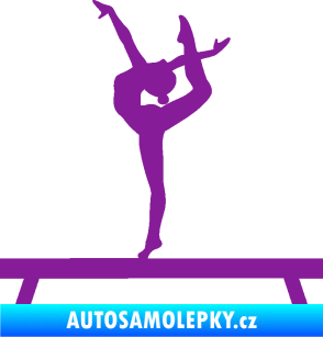 Samolepka Gymnastka 003 levá kladina fialová