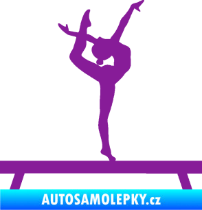 Samolepka Gymnastka 003 pravá kladina fialová
