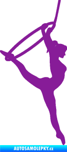 Samolepka Gymnastka 004 pravá cvičení s kruhem fialová