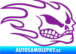 Samolepka Head - lebka- pravá fialová