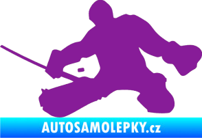 Samolepka Hokejista 015 levá brankář fialová