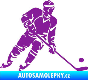 Samolepka Hokejista 027 pravá fialová
