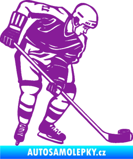 Samolepka Hokejista 029 pravá fialová