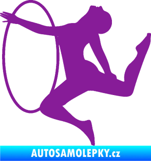 Samolepka Hula Hop 002 levá gymnastka s obručí fialová