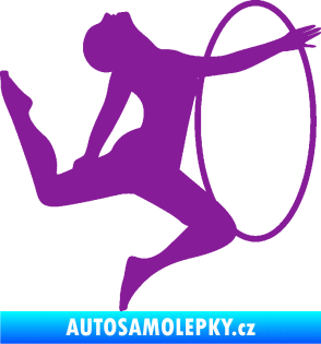 Samolepka Hula Hop 002 pravá gymnastka s obručí fialová