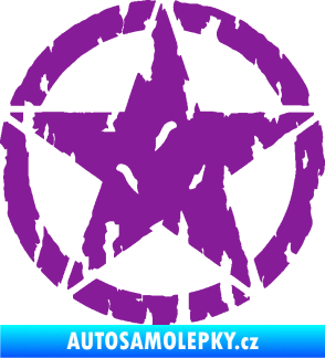Samolepka Hvězda Army 010 potrhaná fialová