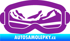 Samolepka I love snow brýle pravá fialová