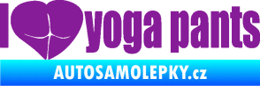 Samolepka I love yoga pants nápis fialová