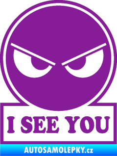Samolepka I see you smajlík fialová