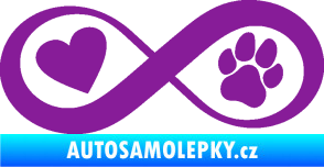 Samolepka Infinity 002 srdce a tlapka levá fialová