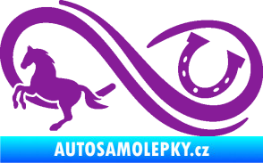 Samolepka Infinity 005 levá koník s podkovou fialová