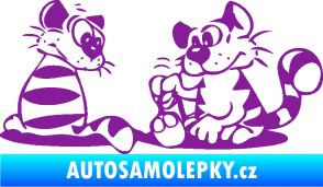 Samolepka Interiér 010 pravá kočičky fialová