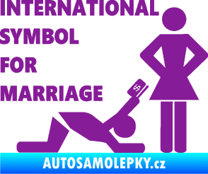 Samolepka International symbol for marriage fialová