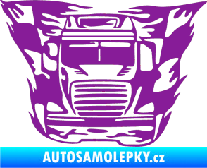 Samolepka Kamion 001 nákladní auto fialová