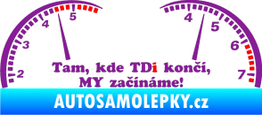 Samolepka Kde TDi končí fialová