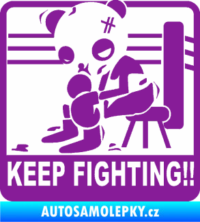 Samolepka Keep Fighting!! fialová