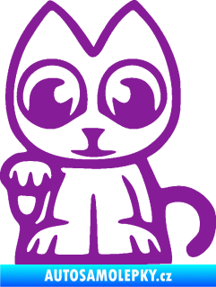 Samolepka Kočička lucky cat JDM levá fialová