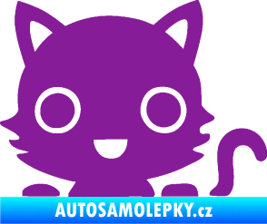 Samolepka Kočka 014 pravá kočka v autě fialová