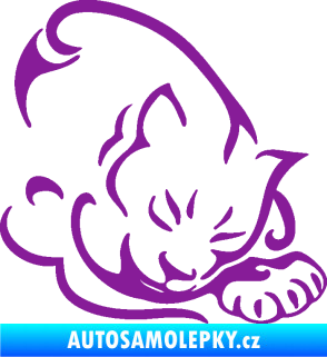 Samolepka Kočka 030 pravá fialová