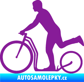 Samolepka Koloběžka 001 levá jízda  fialová