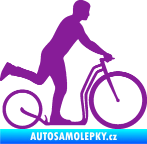 Samolepka Koloběžka 001 pravá jízda  fialová