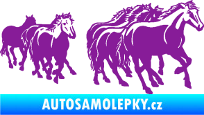 Samolepka Koníci 005 stádo pravá fialová