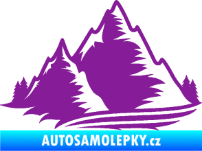 Samolepka Krajina hory 003 levá fialová