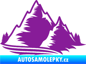 Samolepka Krajina hory 003 pravá fialová