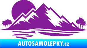 Samolepka Krajina hory 004 levá fialová
