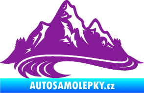 Samolepka Krajina hory 008 levá fialová