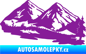 Samolepka Krajina hory 012 pravá fialová