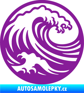 Samolepka Krajina moře 002 pravá motiv vlny fialová