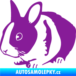 Samolepka Králík 002 levá zakrslý králíček fialová