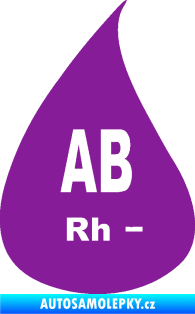 Samolepka Krevní skupina AB Rh- kapka fialová