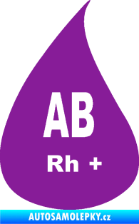 Samolepka Krevní skupina AB Rh+ kapka fialová