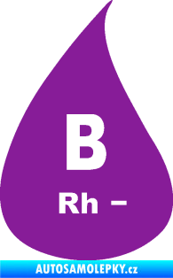 Samolepka Krevní skupina B Rh- kapka fialová